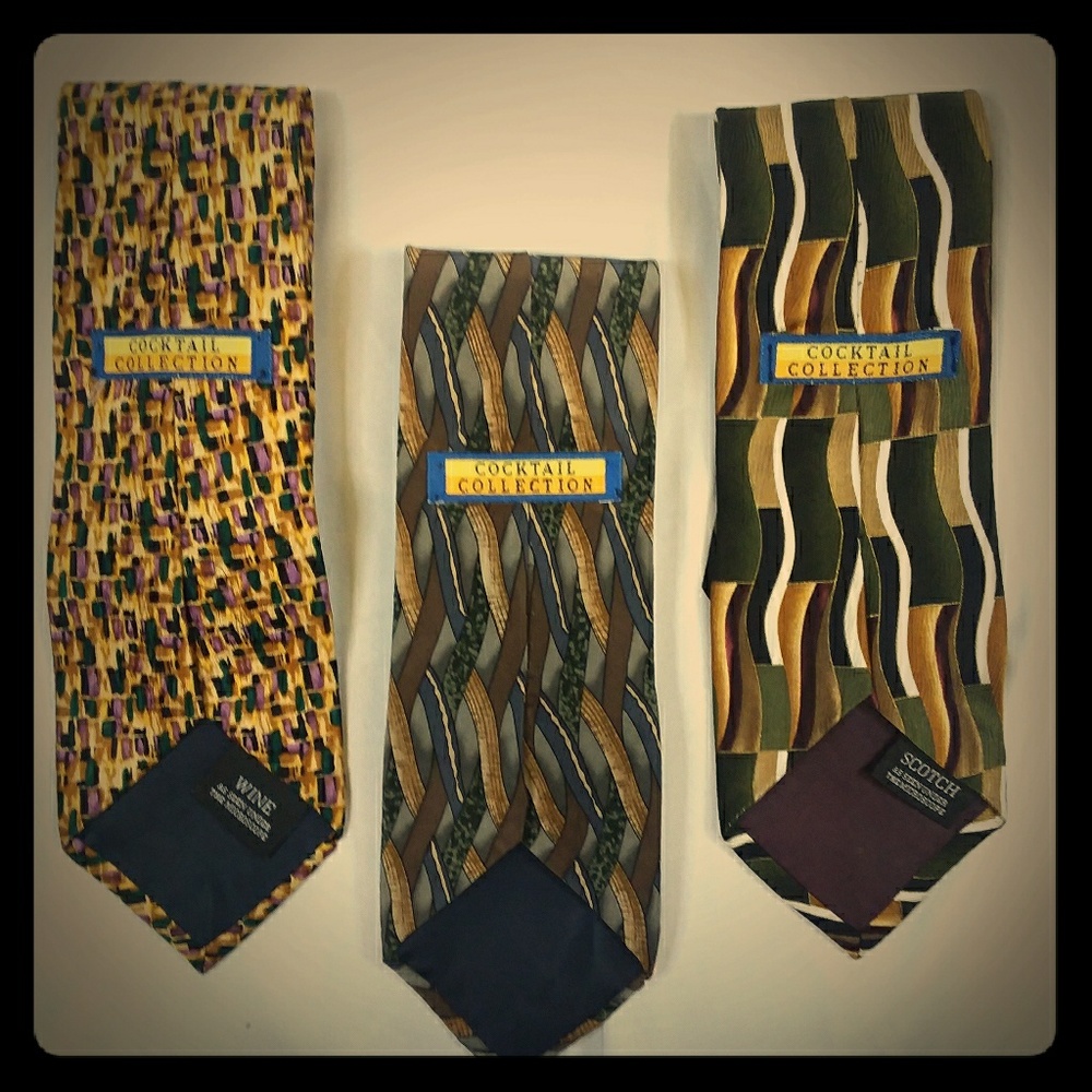 Set of 3 Cocktail Collection Silk Ties